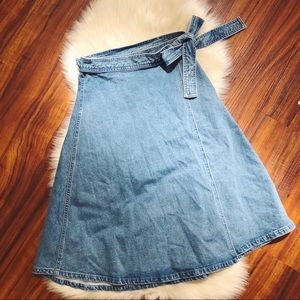 kate spade denim wrap skirt